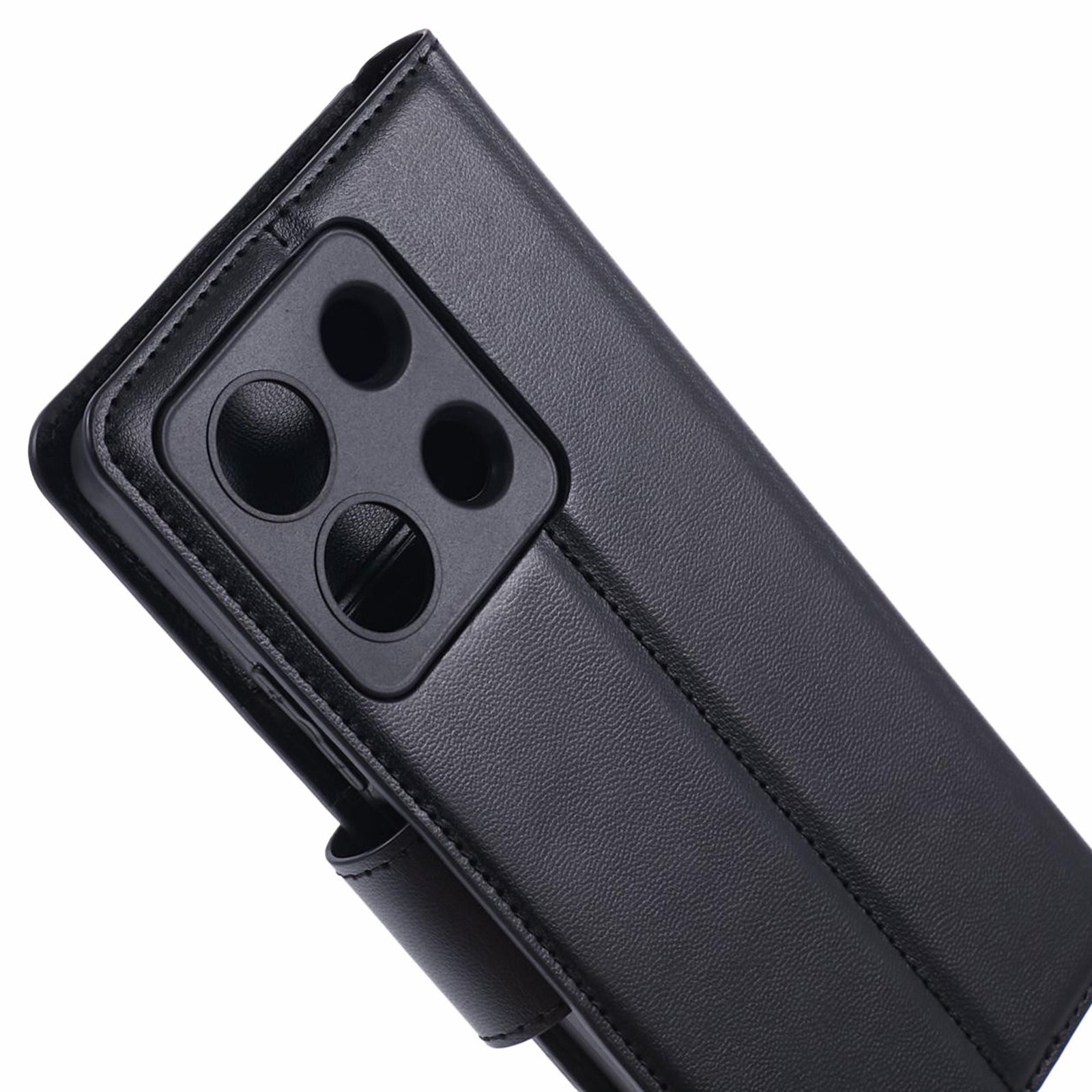 HANMAN Mill Series Phone Cover for Xiaomi Redmi Note 13 5G Case PU Leather Phone Shell Wallet - Black HANMAN Mill Series Phone Cover for Xiaomi Redmi Note 13 5G Case PU Leather Phone Shell Wallet - Black
